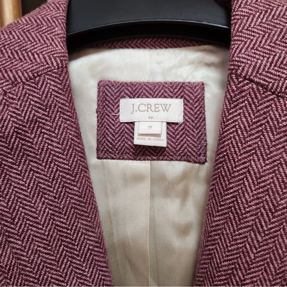 J. Crew Purple Tweed Blazer Jacket Size 2 - Picture 2 of 5